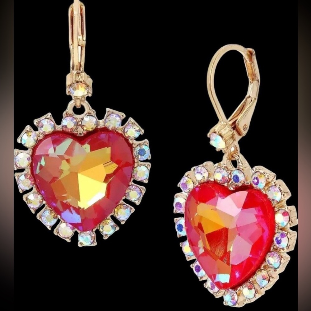 New Betsey Johnson Heart Earrings